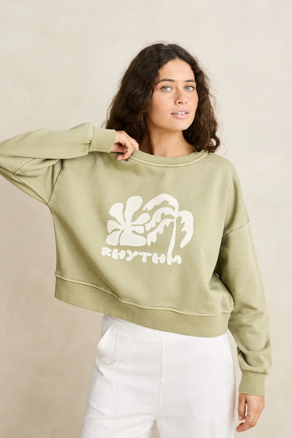 Sun and Palm Slouchy Crew