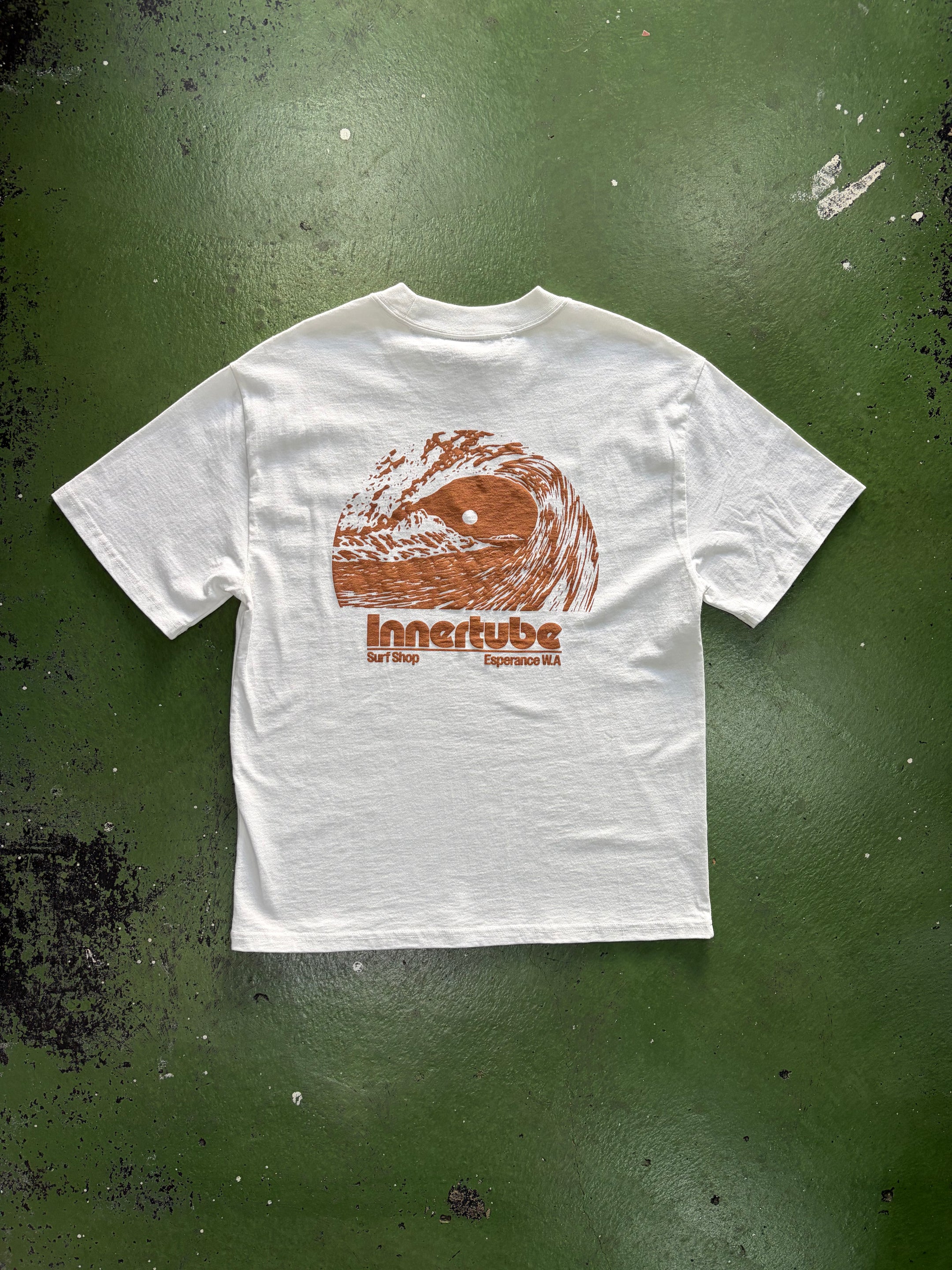 Innertube Puff Tee White/ Brown
