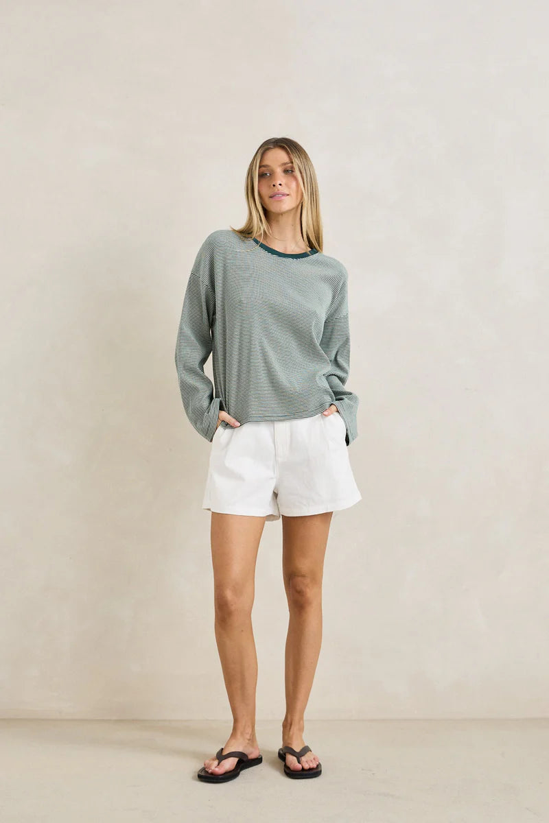 Lexi Stripe Long Sleeve Top Green