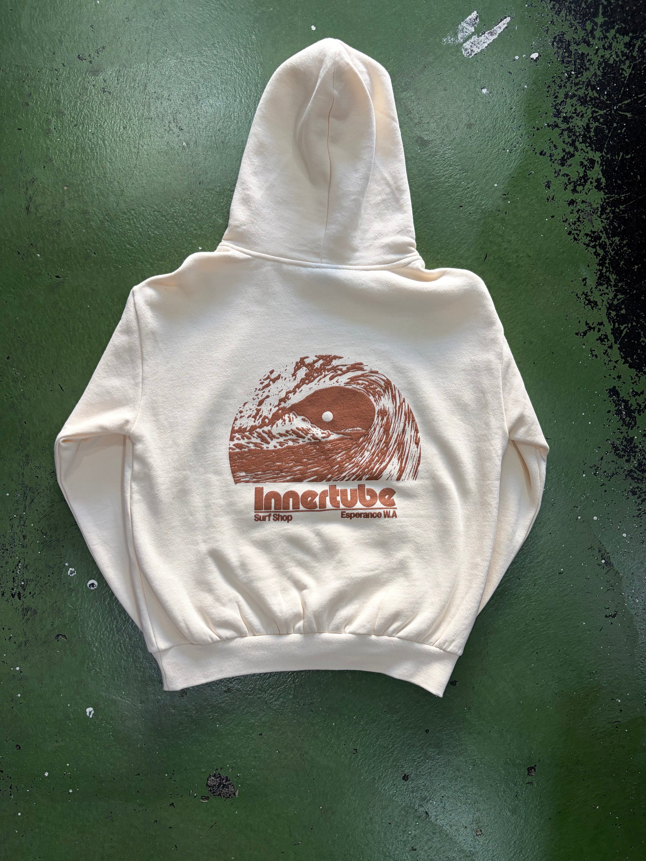 Ladies Puff Box Hood Ecru/ Brown