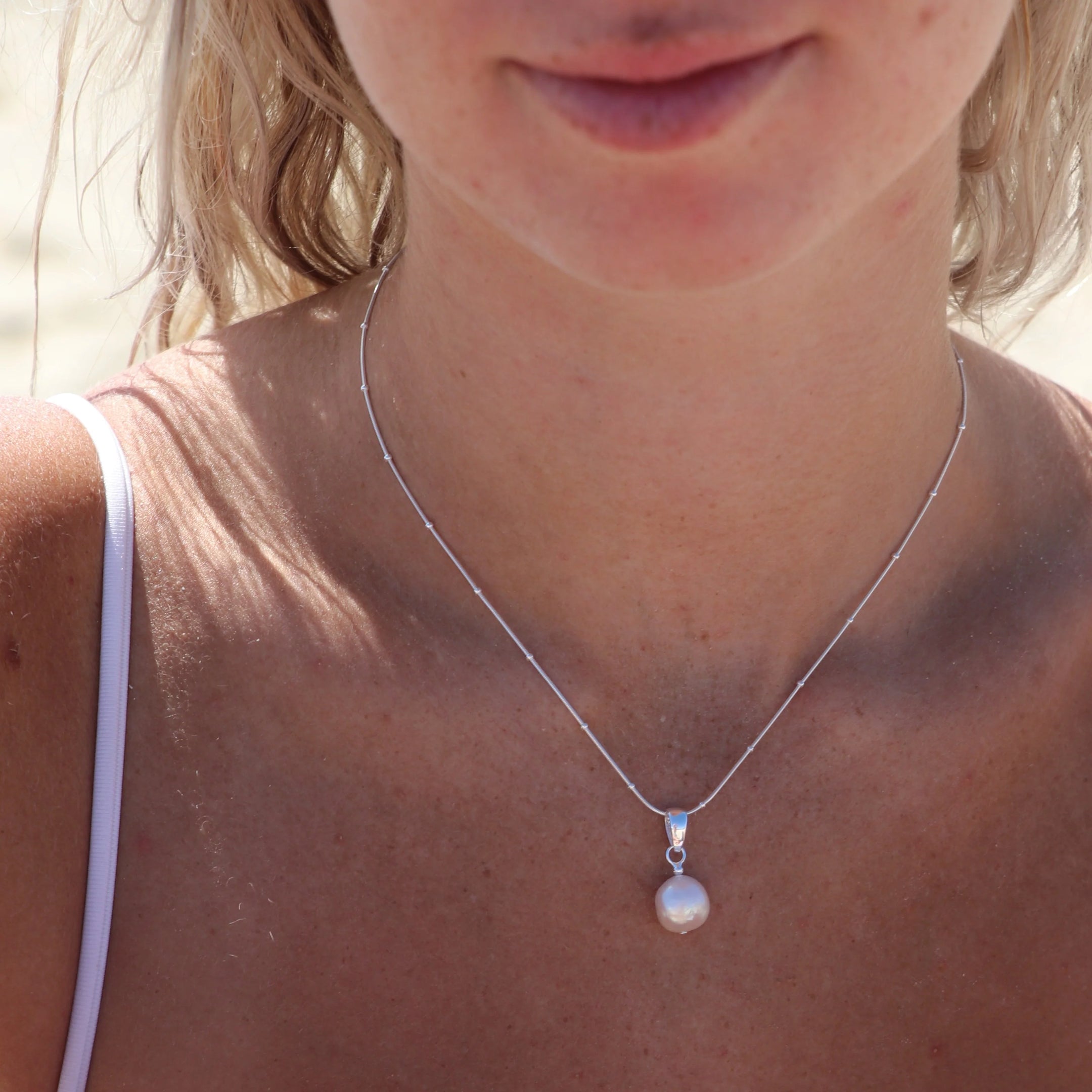 Freshwater Pearl Silver Necklace