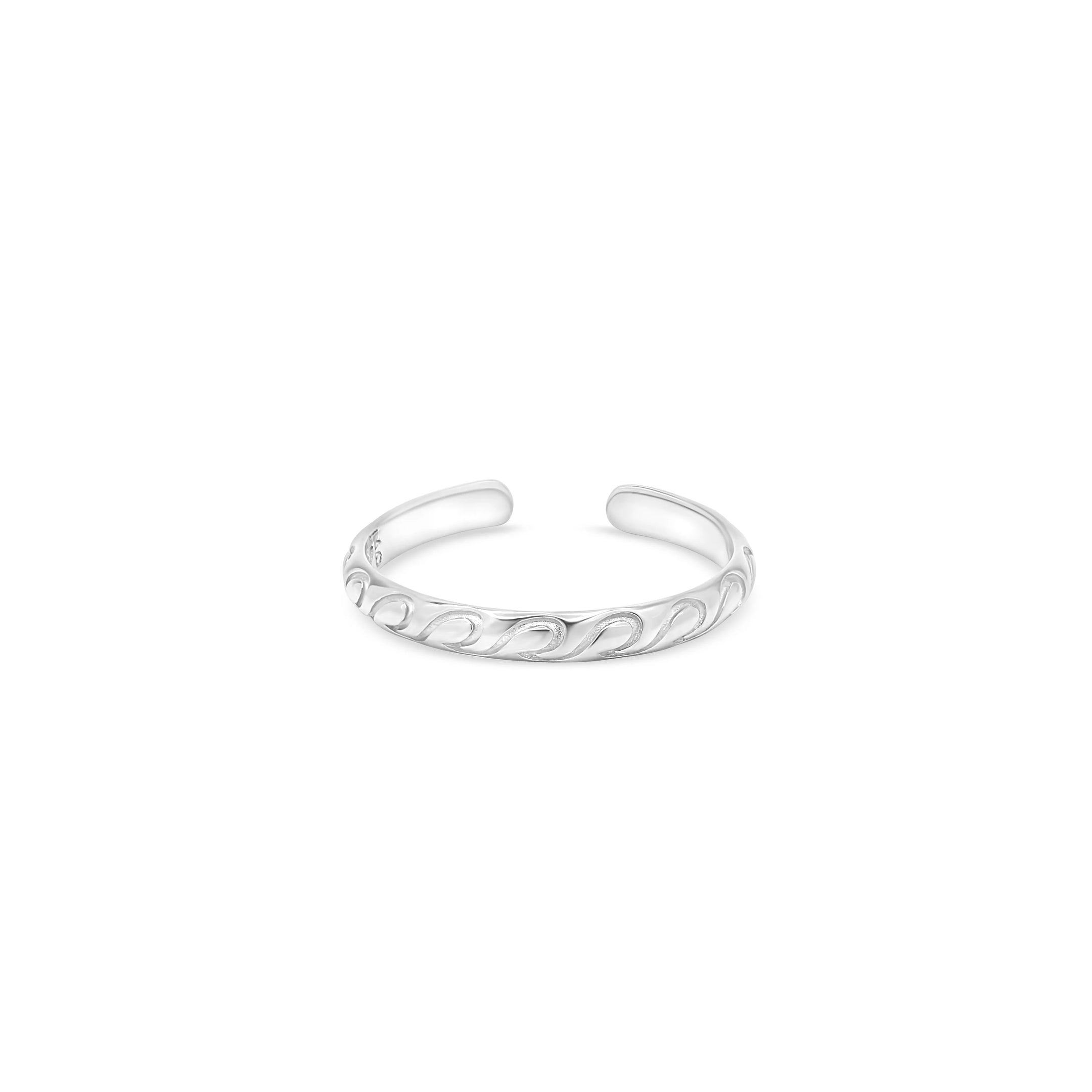 Mini Wave Silver Toe Ring
