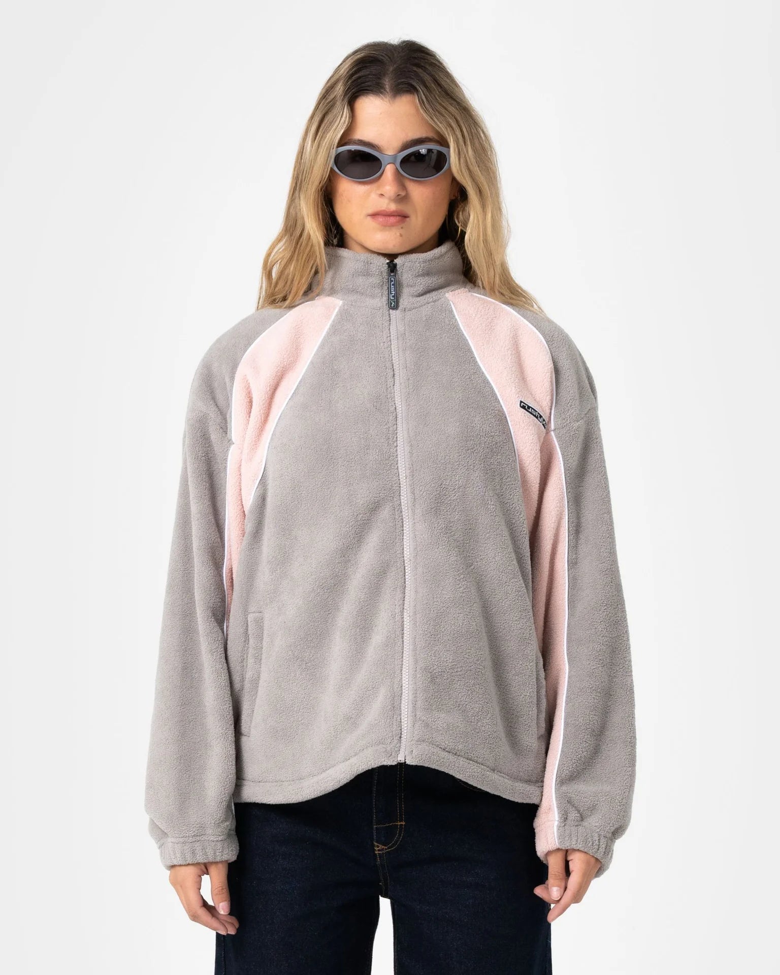 Two Tides Zip Through Sherpa Fleece Pink